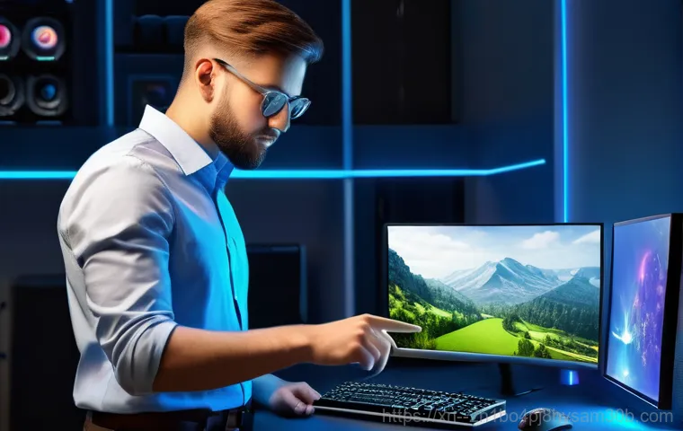 덕은동 컴퓨터 desktop 출장방문수리점 - **Prompt:** A close-up shot of a highly focused computer technician, wearing professional attire and...