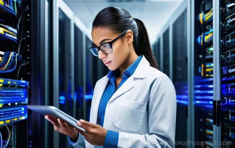 장충동 server출장방문수리점 - A professional and friendly computer technician, wearing a clean company polo shirt and trousers, is...