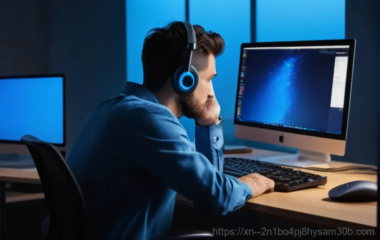 회덕동 DRIVER_POWER_STATE_FAILURE - Image Prompt 1: Frustrated User Facing DRIVER_POWER_STATE_FAILURE Bluescreen**