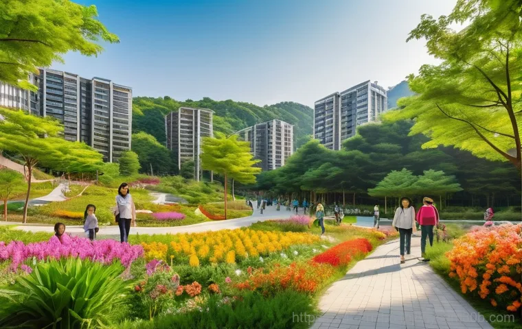 장위동 STATUS_KERNEL_BLOCKED - A vibrant panoramic view of Jangwi-dong showcasing its remarkable transformation. Modern, sleek high...