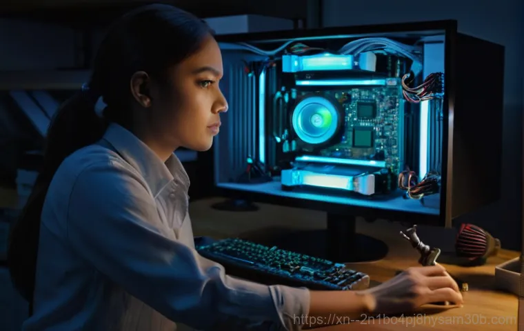 충무로 VIDEO_DRIVER_INIT_FAILURE - A gender-neutral individual (late 20s, wearing glasses and a focused expression) is sitting in front...