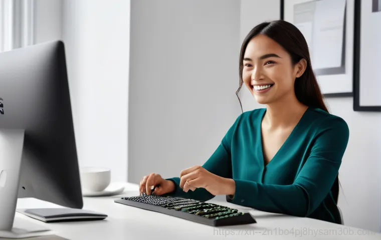 연건동 조립컴퓨터 pc 출장판매설치 - A friendly female computer service technician, wearing a professional but casual uniform (e.g., a br...
