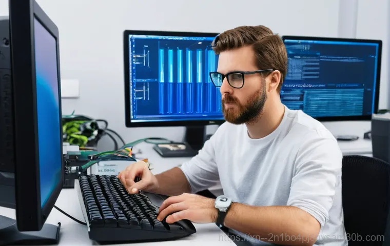 창신동 STATUS_KERNEL_FILE_SYSTEM_ERROR - A young professional, mid-20s to early 30s, dressed in smart casual attire (e.g., a neatly tucked-in...