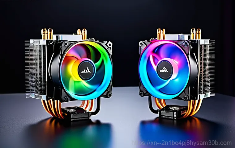 노고산동 쿨러조립 및 교체수리 - A close-up shot inside a desktop computer case, depicting a heavily dust-laden CPU heatsink and fan ...