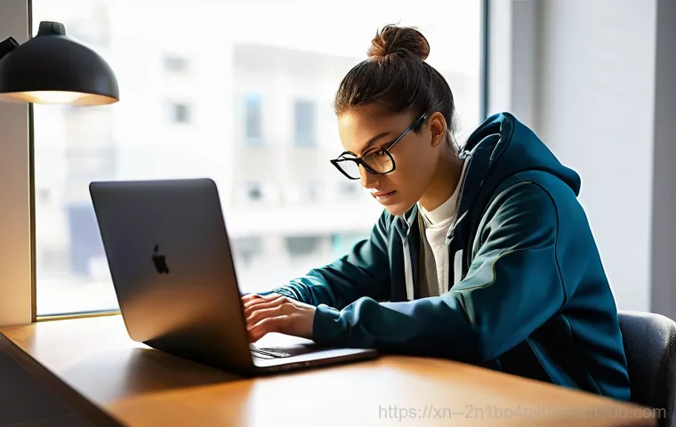 용답동 STATUS_IO_TIMEOUT - **Prompt:** A young adult (wearing everyday casual clothing, fully dressed) sits at a modern desk, l...