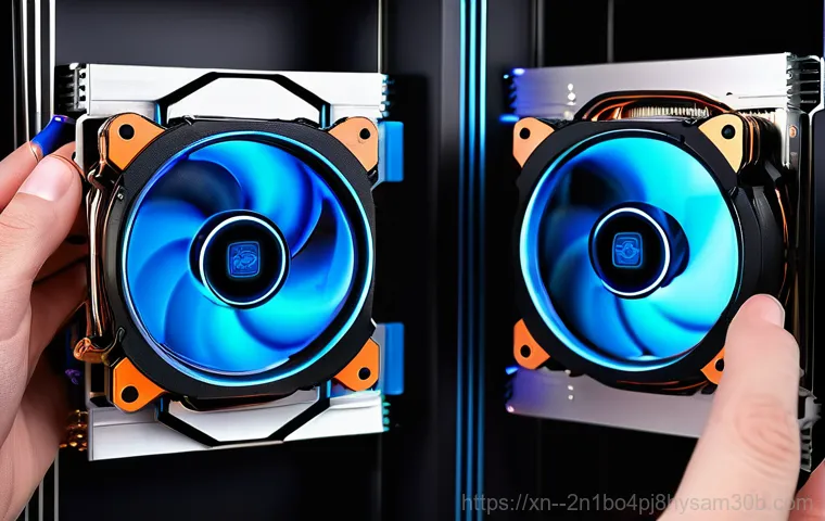 무교동 cpu조립 및 교체수리 - A close-up shot inside a modern desktop computer tower, where the CPU and its cooler are clearly vis...