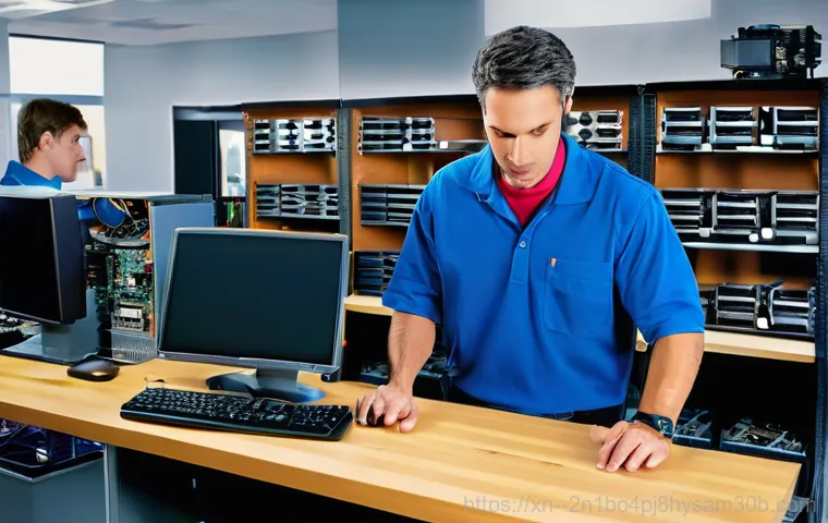 아현동 BAD_SYSTEM_CONFIG_INFO - **Prompt 2: Hands-On Troubleshooting**
    A person, with focused determination, is carefully workin...