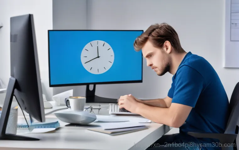 자곡동 CLOCK_WATCHDOG_TIMEOUT - Image Prompt 1: The Sudden Terror of a Blue Screen**