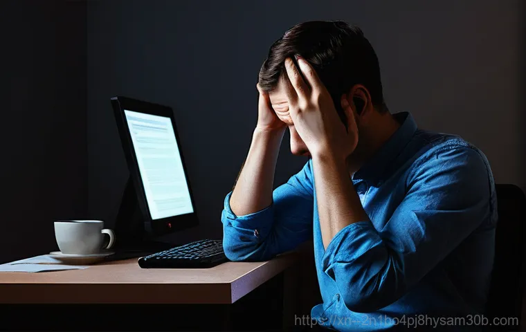 경운동 STATUS_DISK_READ_FAILURE - **Prompt 1: The Sudden Disk Read Failure**
    A person, mid-20s to mid-30s, dressed in casual home ...