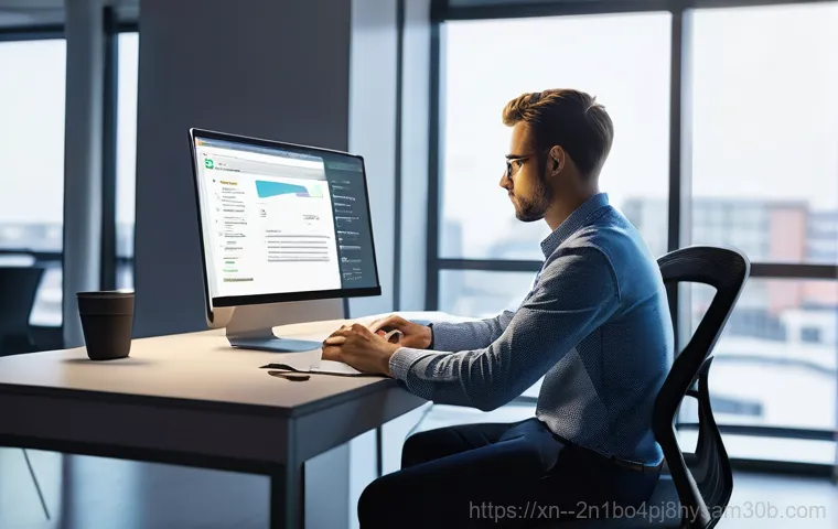 예장동 STATUS_DISK_CORRUPTION - **Prompt:** A young adult, looking visibly stressed and panicked, sits in front of a computer screen...