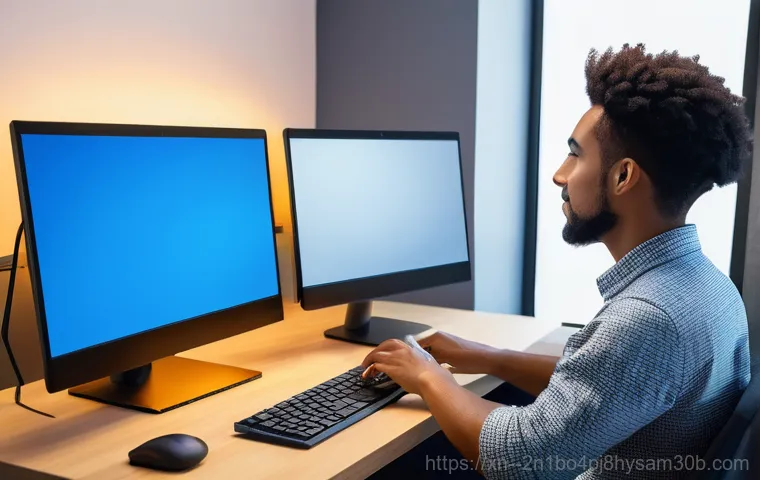 덕양구 VIDEO_MEMORY_MANAGEMENT_INTERNAL - **Prompt:** A close-up, high-definition shot inside a desktop computer case, brightly lit. A hand, w...