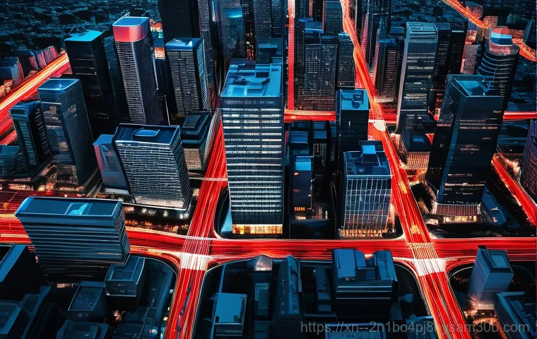 북아현동 SYSTEM_LICENSE_VIOLATION - **Prompt:** A sprawling, futuristic smart city at dusk, suddenly plunged into digital chaos. Traffic...