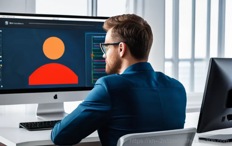 가평읍 STATUS_KERNEL_CONNECTION_TIMEOUT - A focused adult, fully clothed, sits at a desk in a home office, looking intently at a laptop screen...