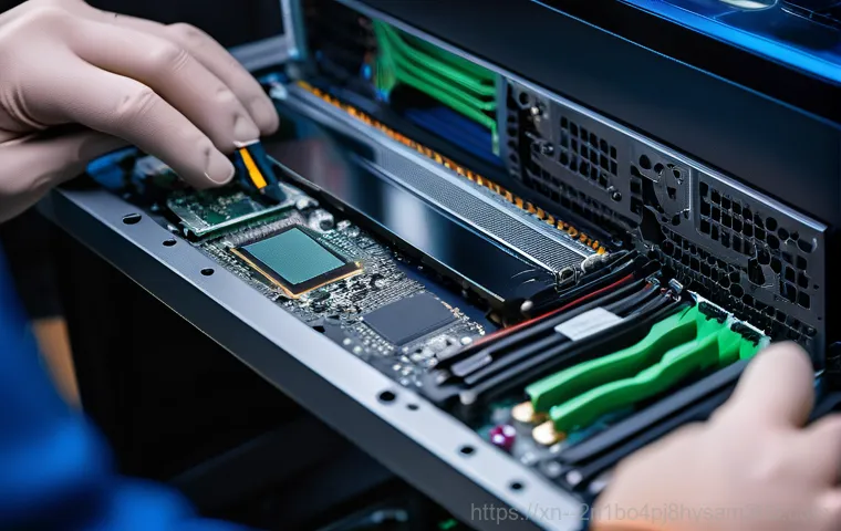 청운동 워크스테이션출장방문수리점 - A professional male technician in a clean, branded uniform is diligently repairing a large, high-per...