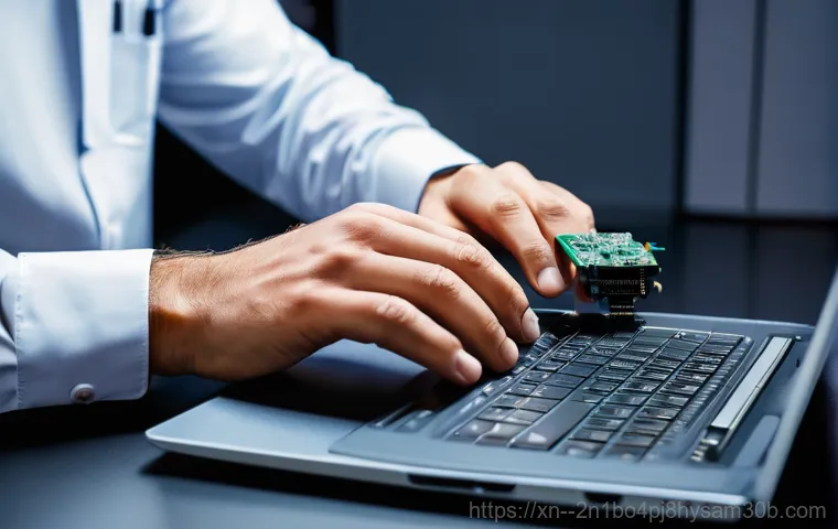 경운동 노트북 laptop 출장방문수리점 - A slightly stressed young professional in their late 20s or early 30s (wearing a clean, casual blous...