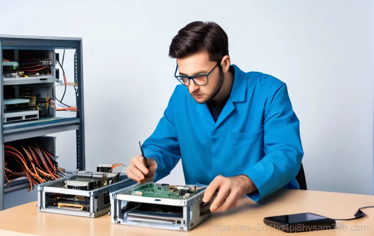 적선동 공장초기화복구 - **A moment of despair transforming into cautious hope for data recovery.**
    **Prompt:** A young a...