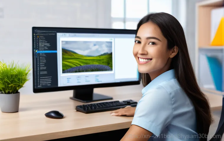 초월읍 IRQL_NOT_LESS_OR_EQUAL - A mid-shot of a person, wearing a comfortable shirt and jeans, carefully opening a desktop computer ...