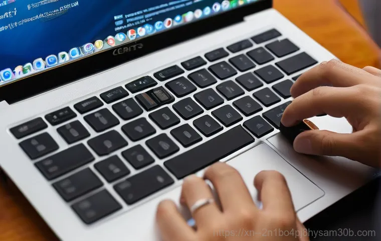 고봉동 centos재설치 포맷  초기화 - A close-up shot of a person's hands, with neat fingernails, meticulously connecting a portable exter...