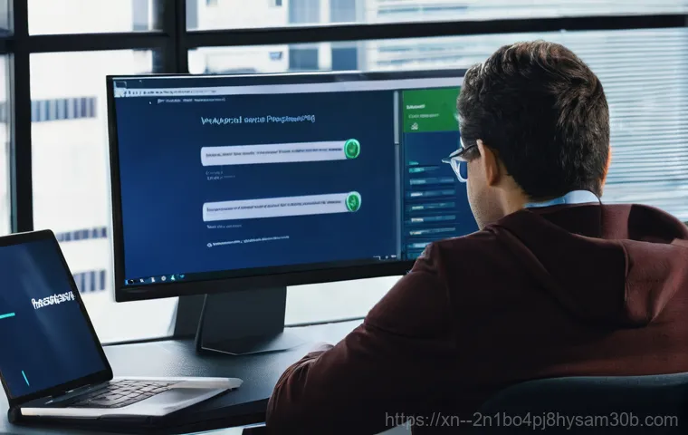 효제동 STATUS_KERNEL_NETWORK_ERROR - A close-up of a modern computer monitor displaying a vibrant blue screen with white text clearly sho...