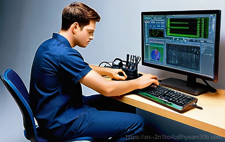 본동 CRITICAL_OBJECT_TERMINATION - **Prompt:** A close-up, highly detailed and almost clinical view of the interior of a desktop comput...