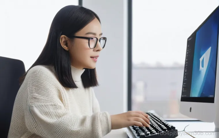 학온동 STATUS_KERNEL_POWER_FAILURE - A person with a focused expression, wearing a practical, long-sleeved top, is carefully inspecting t...