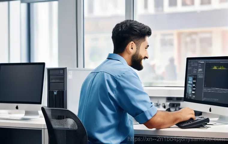 용신동 워크스테이션출장방문수리점 - An older model Dell Precision T5500 workstation, with its distinctive gray and black chassis, is pro...