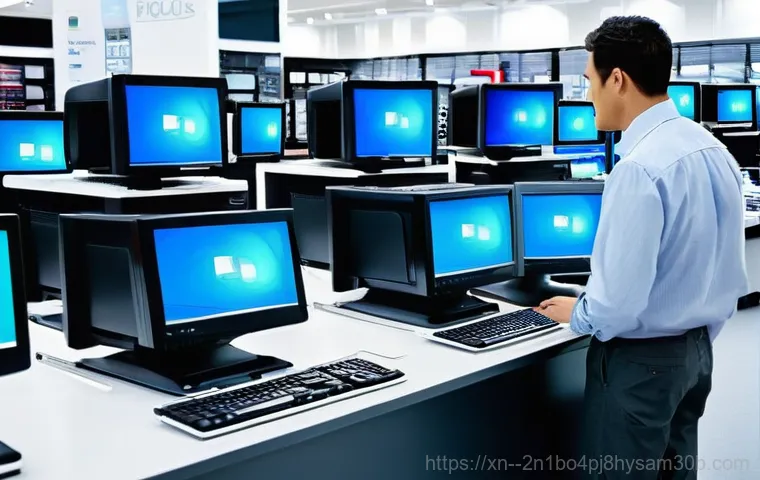 인의동 중고컴퓨터 pc 출장판매설치 - **Image Prompt: "Convenient On-site PC Setup Service"**
    In a clean, contemporary home office, a ...