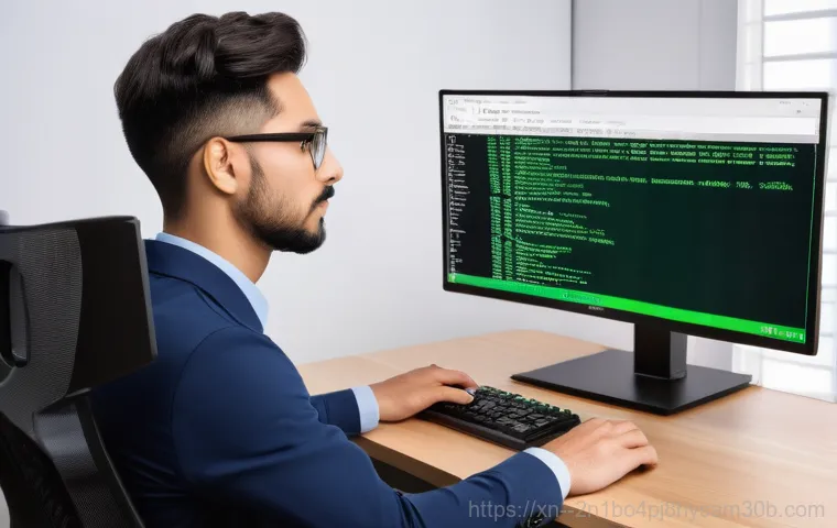 삼각동 STATUS_KERNEL_FILE_SYSTEM_ERROR - A person, dressed in casual work-from-home attire, sitting at a modern desk with a laptop displaying...