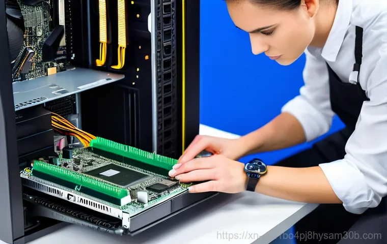 홍대 STATUS_KERNEL_HANDLE_INVALID - An intricate, transparent cross-section of a desktop computer case, showcasing a glowing CPU and RAM...