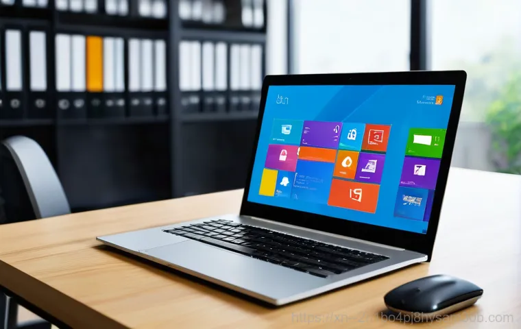 사리현동 윈도우8 windows8 재설치 포맷  초기화 - **Image Prompt 1: The Frustrated User and Sluggish PC**
    "A person, visibly frustrated, sits in f...