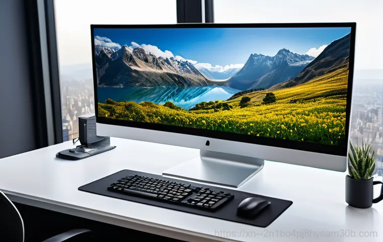 신길동 워크스테이션출장방문수리점 - Inside a brightly lit, organized home office, a skilled computer technician, a man in his late 20s w...