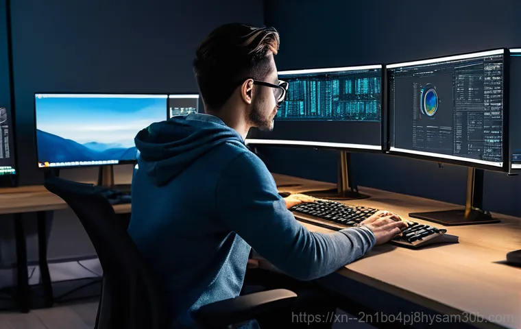 한강로 해킨토시 재설치 포맷  초기화 - A person in their mid-30s, gender-neutral, sitting at a bright, well-organized desk, looking relieve...