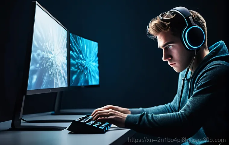 보문동 컴퓨터멈춤 - **Overheating Computer Maintenance:** A focused, competent computer technician, wearing an anti-stat...