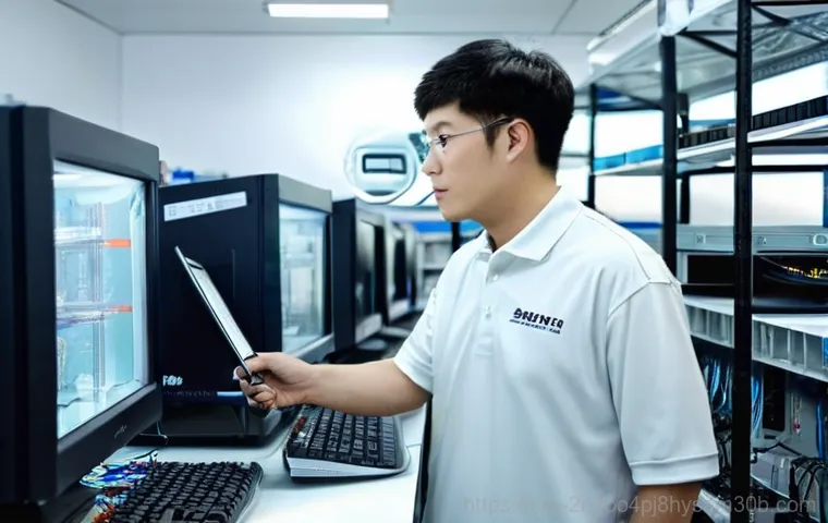 독산동 pc복구중 - **Prompt:** A person (30s-40s, gender-neutral) sits anxiously in front of a laptop in a modern study...