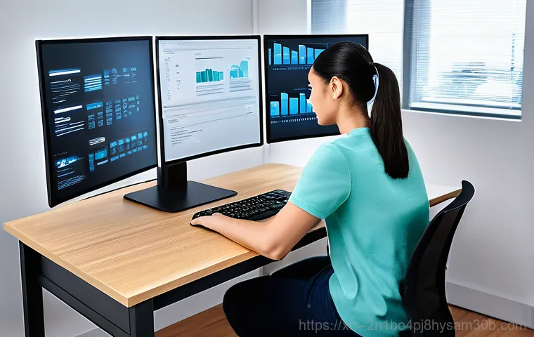 숭인동 PROCESS_HAS_LOCKED_PAGES - In a bright and clean modern office or home office setting, a person, neatly dressed, is actively en...