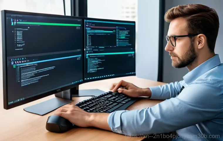 월계동 ACPI_BIOS_ERROR - **Prompt:** A person in their late 20s, with a look of intense frustration and stress, sitting in a ...