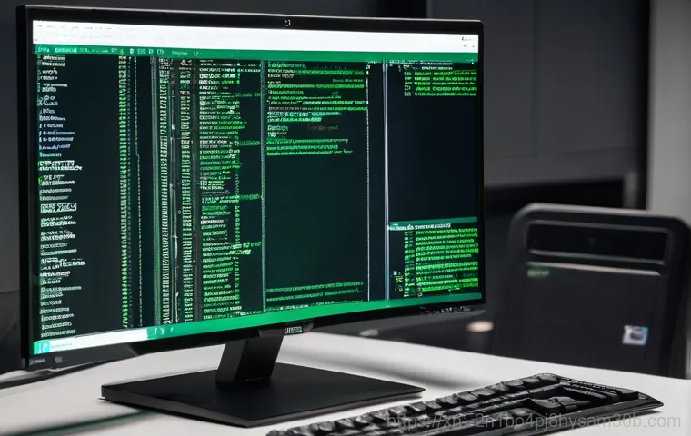성수동 STATUS_KERNEL_FILE_SYSTEM_ERROR - A young adult, looking visibly frustrated and distressed, sits in front of a computer monitor displa...