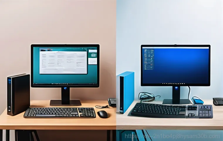 자양동 HDD조립 및 교체수리 - A slightly exasperated person, dressed in casual attire, sits in front of a desktop computer display...
