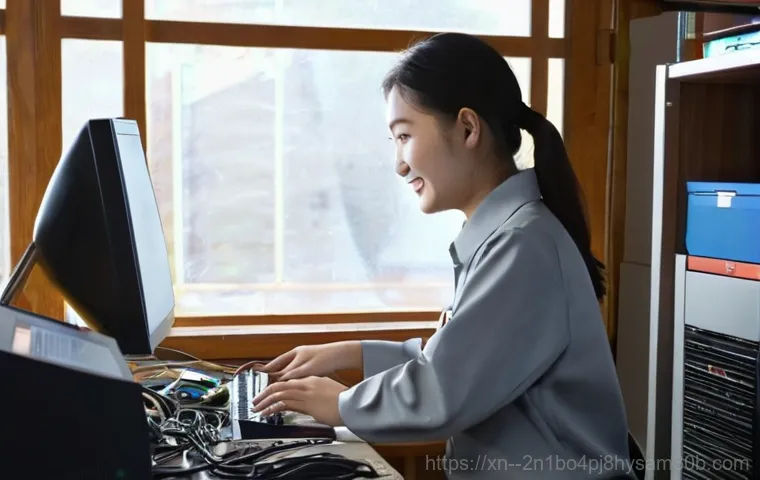 풍동 ftp서버출장방문수리점 - **Prompt:** A skilled male Korean computer repair technician, mid-30s, wearing a clean, dark blue pr...