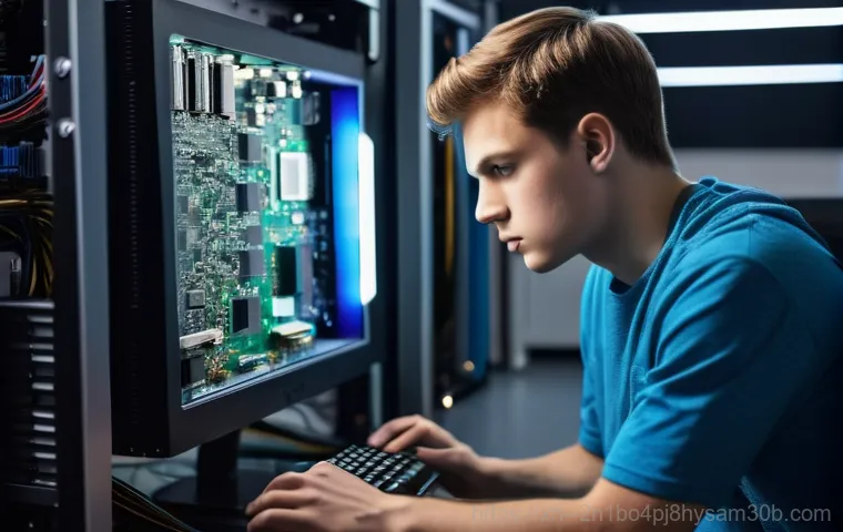 평창동 STATUS_KERNEL_STACK_CORRUPTION - **Prompt:** A young adult, with a look of intense frustration and stress, sits hunched over a desk. ...