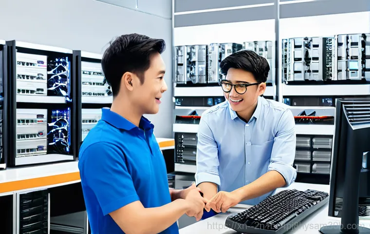 신도림 컴퓨터업그레이드 - **Image Prompt 2: Close-up of SSD and RAM Installation**
    A focused, close-up shot of skilled han...