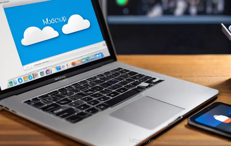 행운동 macosX재설치 포맷  초기화 - **Prompt 1: The Overwhelmed MacBook User**
    A close-up, realistic image of a person (mid-20s to 3...