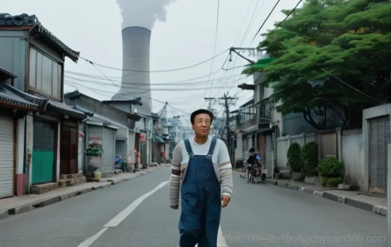 삼양동 STATUS_UNSUCCESSFUL - **Prompt:** A modern, gleaming bio-heavy oil power plant stands prominently against a bright, slight...
