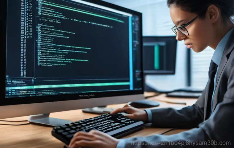 대조동 STATUS_KERNEL_CONFIGURATION_ERROR - **Prompt:** A young adult, slightly disheveled and visibly frustrated, stares intensely at a compute...