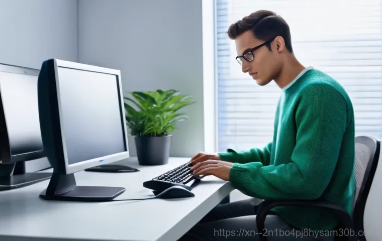 관악구 VENDOR_DEFINED_ERROR - **Prompt 2: Actively Troubleshooting a Computer Issue**
    "A person in their late 20s, wearing a c...