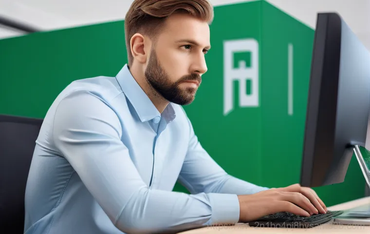 직동 STATUS_INVALID_THREAD - A person (30s, gender-neutral, wearing a casual t-shirt and jeans) is sitting at a desk in a dimly l...