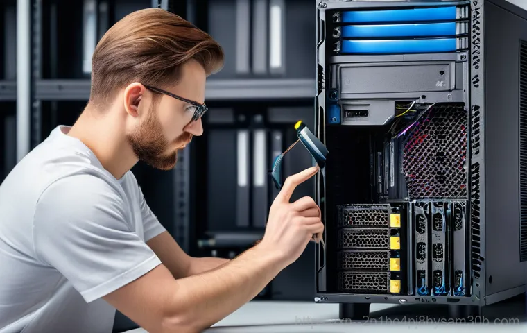 홍은동 STATUS_KERNEL_MODULE_INVALID - A young adult or teenager, visibly frustrated, sits in front of a computer monitor displaying a vibr...