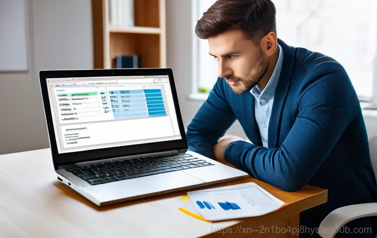 조원동 STATUS_KERNEL_MEMORY_LEAK - **Prompt:** A concerned adult user, wearing casual clothing, gazes at a desktop computer monitor dis...