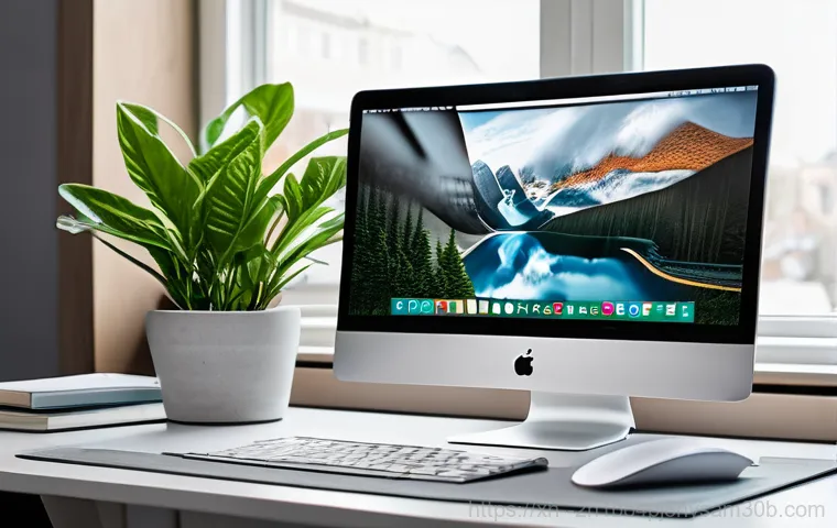 마천동 맥윈도우 부트캠프_bootcamp 재설치 포맷  초기화 - **Prompt:** A young adult, wearing a comfortable sweater, sits at a wooden desk with a MacBook Pro i...