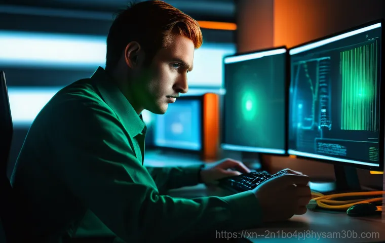 합동 ACPI_BIOS_ERROR - A frustrated young adult, dressed in casual clothes, sitting at a desk in a modern home office with ...